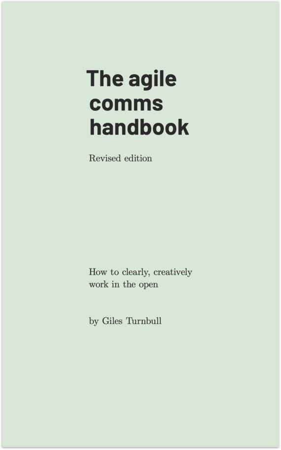Cover of The Agile Comms Handbook by Giles Turnbull